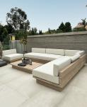 Solid Teak Wood Garden Sofa Set Outdoor Modular Lounge With High Rebound Sponge