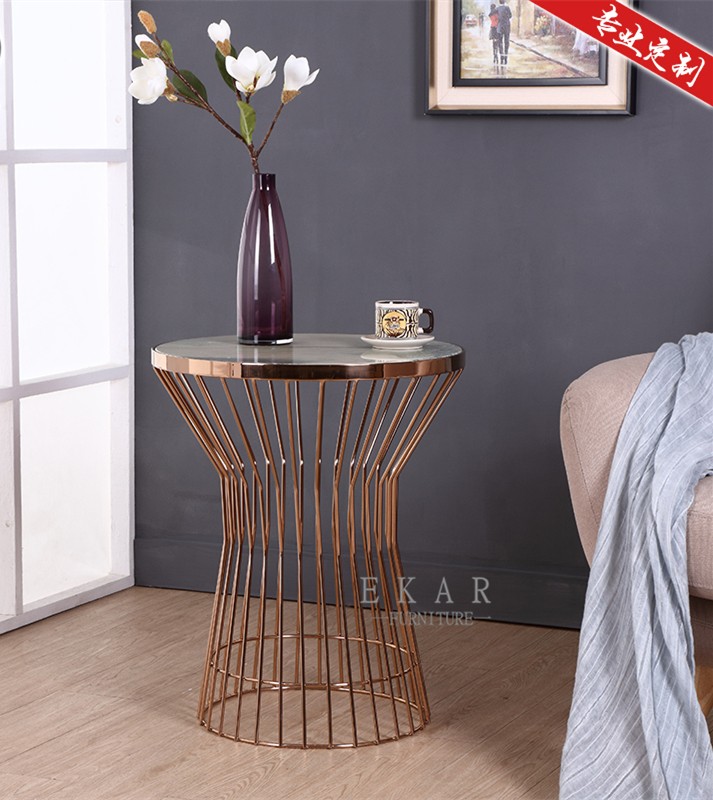 American Modern Style Nature Marble Top Small Side Coffee Table