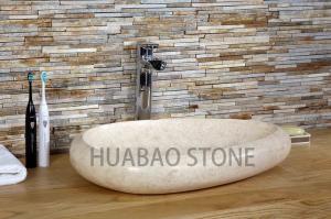 China Unique Trough Bathroom Sink Bowls Polished Shallow Egg Shaped Wide wholesale