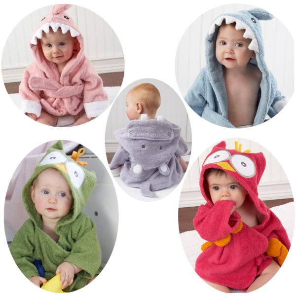 Hooded Animal Modeling Baby Bathrobe/Kids Bathrobe 100% Cotton Soft Cute Towel