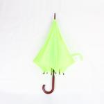 seat wooden walking stick umbrella with custom logo for promotion in green color