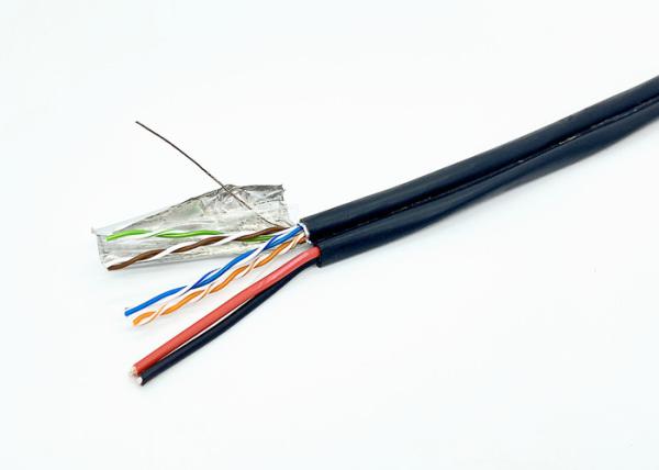FTP CAT5E+2C Power Siamese Camera Cable 4P Twisted 8 Figure Outdoor UV PE Video