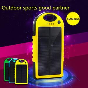 China Travel Camping double usb solar mobile phone battery charger 5000mAh wholesale