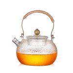 Heat Resistant Enamel Clear Glass Teapot For Blooming Tea / Coffee Custom Size