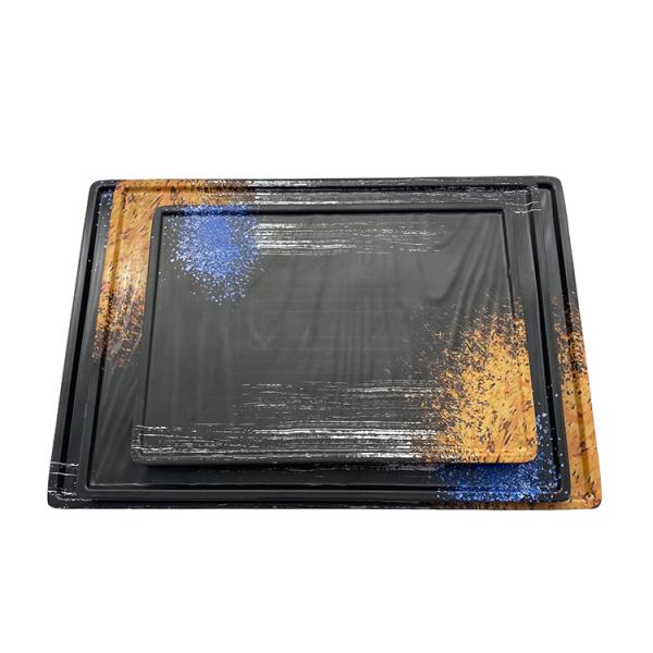 Rectangle Shape Melamine Soup Plate Dinnerware Galaxy Pattern