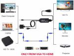 1.2M 4FT Full HD 1080P VGA to HDMI Adapter VGA2HDMI Audio Video Converter Cable