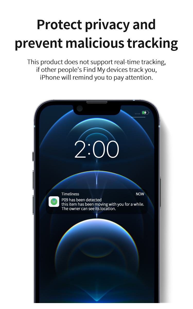 80-100dB Bluetooth Mini GPS Lost Item Tracker Finder Device for Apple Find My Key ITag IOS System
