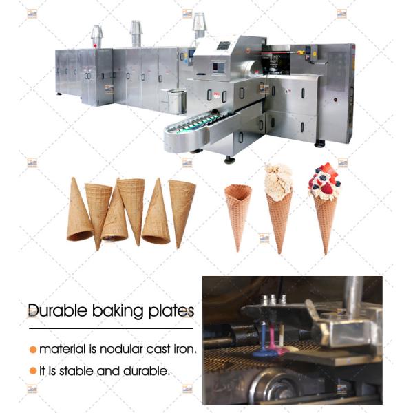 Fully Automatic Sugar Cone Production Machine 63 Baking Plates 9m Long
