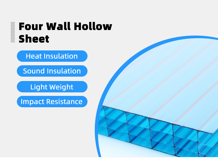 100% Virgin Polycarbonate Hollow Sheet 8mm 10mm polycarbonate panels For Warmhouse