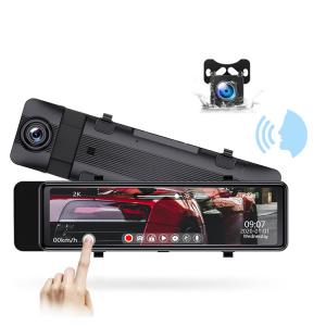China Backup 2K Rear View Mirror Recorder Right Hand Drive Voice Control wholesale
