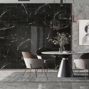 China Glossy 60x120 Super Black Porcelain Tiles Stone Imitation Texture/Ceramic Tiles/Granite wholesale