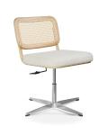80 Cm Executive Rattan Office Chairs 0.092CBM 4D Adjust Pure White