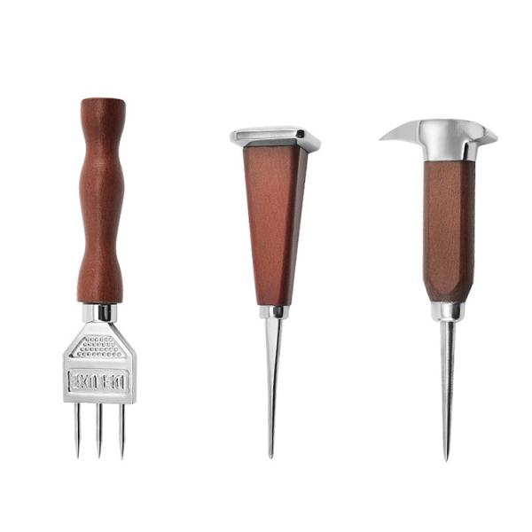 Stainless Steel Ice Pick With Wooden Handle Ice Chipper For Breaking Ice Kitchen
