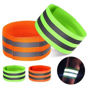 China Running Reflective Safety Armbands Orange Gear Safety Reflector Tape Straps Arm Wrist on sale