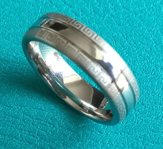7mm Center Shiny Double Great Wall Pattern Grooves Dome Cobalt Chrome Wedding