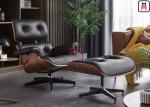 5 Spoke Base 0.4cbm Swivel Leather Armchair With Footrest