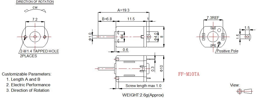 High Speed Door Lock Motor 10mm 3v 6v Small Brushed DC Motor For Electric Toys