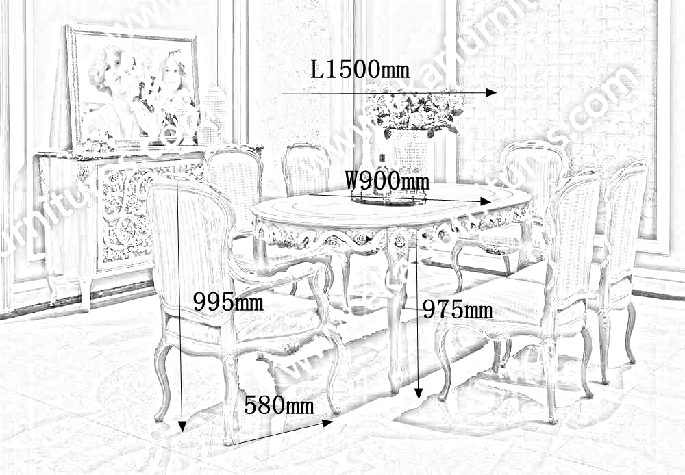 Chinese antique carved wooden dining table FT-103A