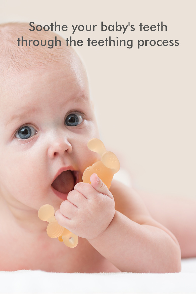 Customized Logo Food Grade Teething Gelatin Teether For Babies Soft And Durable