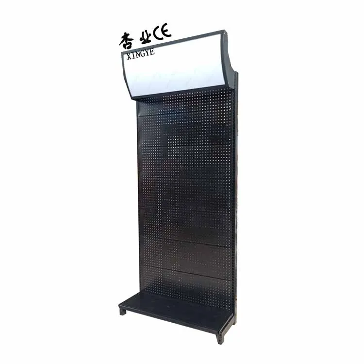 Factory customized color size black retail display racks supermarket display rack