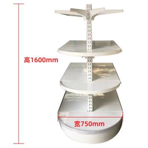 China Factory Custom Size white Color logo round gondola supermarket shelves wholesale