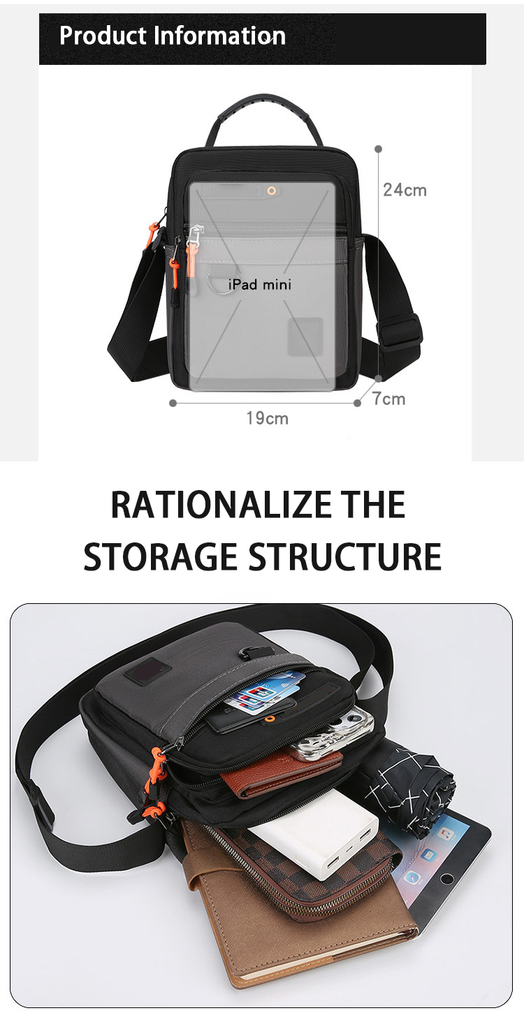 Custom Color Logo Cycling Messenger Bag Men's Shoulder Sling Bag