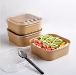 Disposable Takeaway Paper Hot Food Container Square Paper Bowl 1000ml