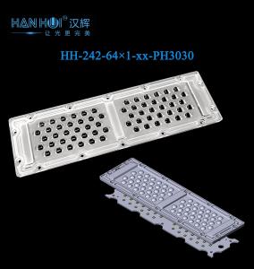 China 30°/60°/90°/90120/T3M Available 236×70mm Size 64×1 LEDs High Transmission Eco-Friendly Street Lighting &amp; Flood Lighting Lens wholesale