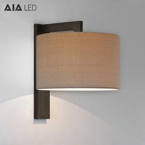 China Wall mounted fabric shade headboard wall light reading wall light &amp; Indoor led bed wall light for luxurious hotel wholesale