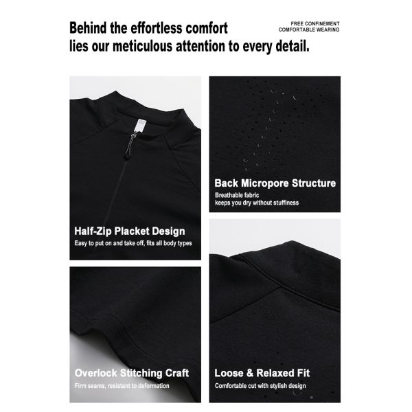 Summer Outdoor Moisture Wicking Quick Dry Sun Protection Versatile Hiking Trekking Stand Collar Couple Short Sleeve T-Shirt