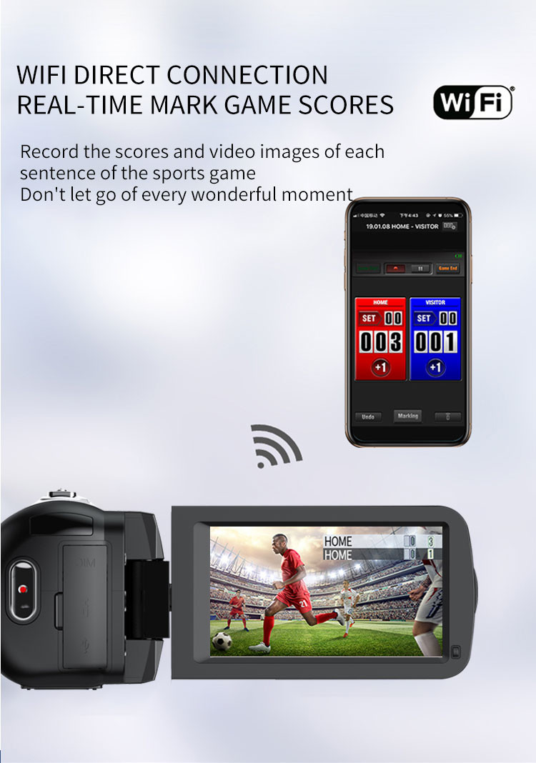4k 30fps Waterproof Handheld Camcorder 48M EIS Handy HD Mini DV Camera