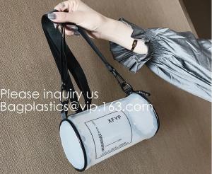 China Tube Bags, Promotional Beautiful Travel Small Cosmetic Pouch Women Clutch Bag PVC Shiny Cosmetic Beauty Makeup Bag wholesale