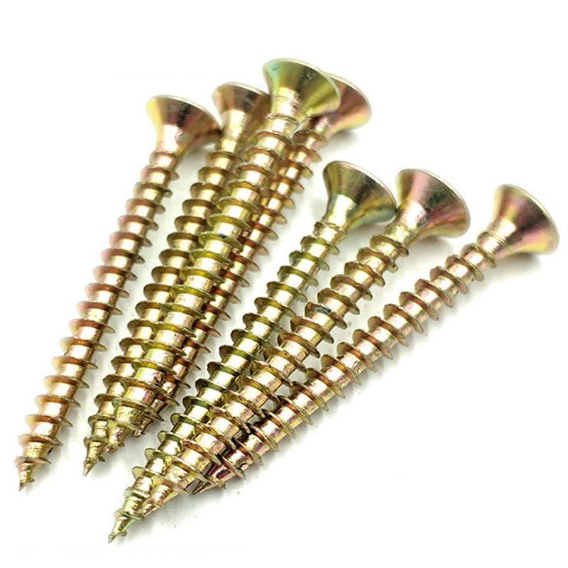 Chipboard Screw Yellow / White Zinc Countersunk Head DIN7505 Harden MDF Furniture