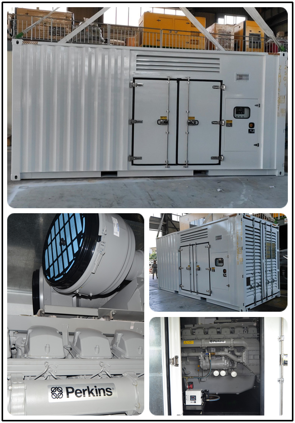 Containeried Type 3 Phase Diesel Generator Set 900kva 720kw With Cummins Or Perkins Engine