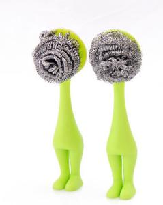 China No Peculiar Smell Stainless Steel Scrub , Antibacterial Stainless Steel Scourer With Handle wholesale