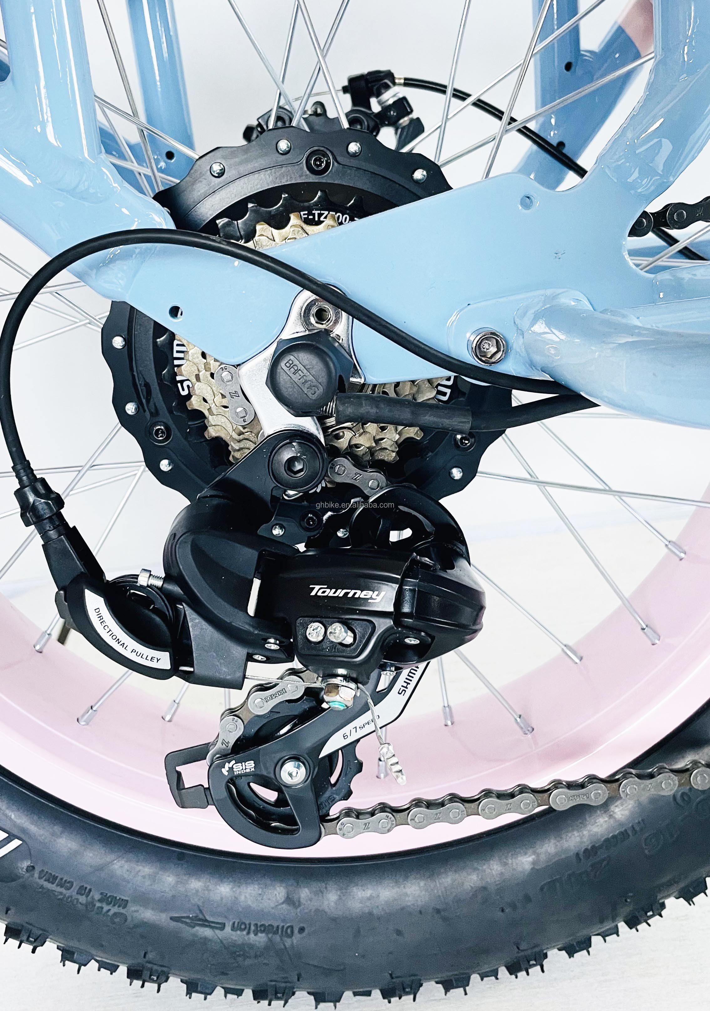 20" 48V 1000W Dual Batteries 34AH Lithium Battery 50KM/H Rear Hub Motor Snow Electric Bike