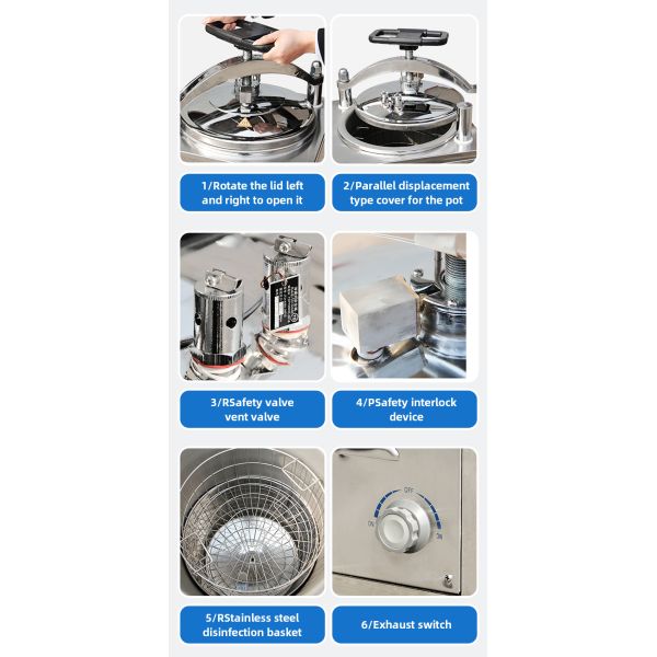 For Laboratory 24L Sterilization Equipment Small Vertical Pressure Steam Sterilizer Autoclave Machine