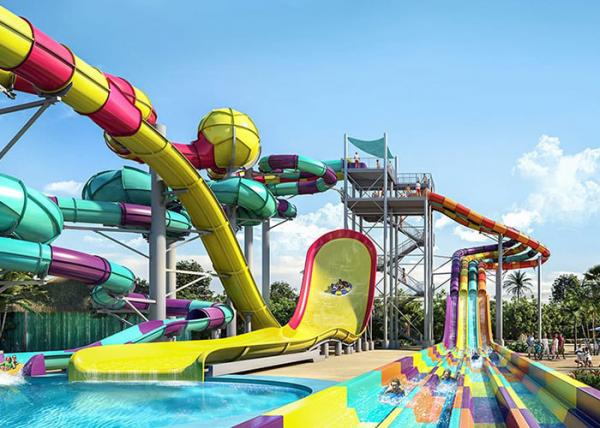 Quality Theme Park Funny Dubai Water Slide , Professional Water Park Boomerang Water Slide for sale