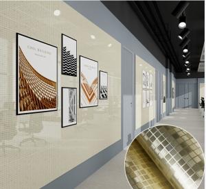 China Oil Proof Silver Geometric Wallpaper PVC Metallic Mosaic Wallpaper wholesale
