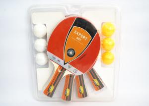 China Custom Logo Table Tennis Set 4 Bats With 6 ABS Balls 7mm Plywood 1.8mm Sponge wholesale