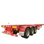 Madagascar Flatbed 3 Axles Container Shipping Tandem Skeleton Semi Trailer for