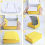 Yellow Shipping Boxes, Cardboard Gift Boxes With Lids For Wrapping Giving Women