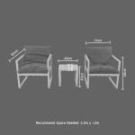 Outdoor Leisure Aluminum Garden Chair Aluminum Lounge Set L 45 x W48 x H45cm