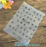 EVA clothing bags plastic slider zipper case, Custom printed side guesset foil