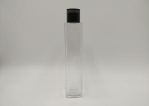 China 100ml Slim Square Cosmetic PET Bottles Silk Screen Printing With Screw Double Cap wholesale