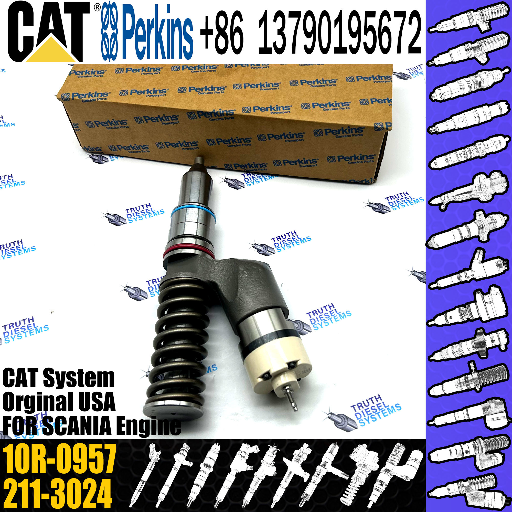 Common Rail Injector C15 C18 Engine Parts Fuel Injector 10R-0956 10R-0957 10R-0958 10R-0955 10R-7228 for C-aterpillar