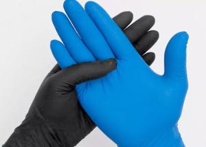 China Wholesale blue powder free non medical disposable nitrile glove high quality exam medical rubber gloves wholesale