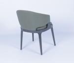 Velvet Wood Modern Dining Arm Chairs Customized Fabric Wood Frame