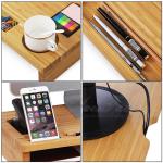 Laptop Stand Desktop Container Bamboo Monitor Stand Riser