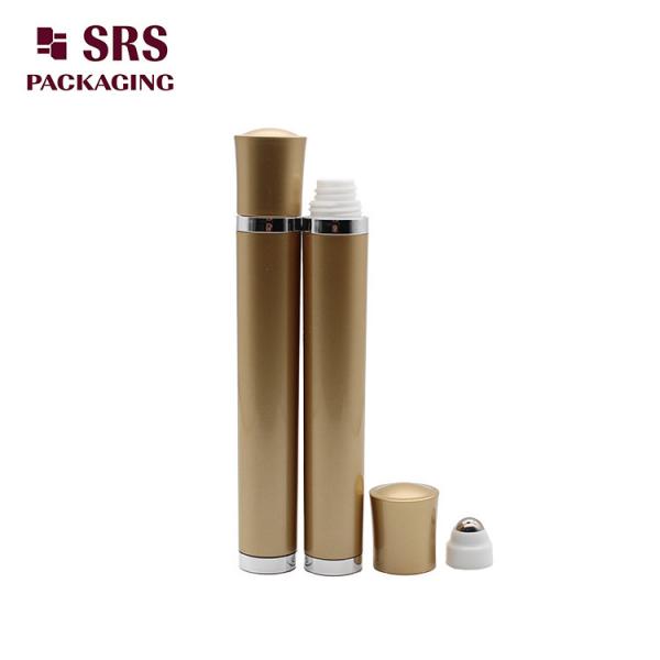 Quality SRS plastic gold color vibrating 10ml eye cream bottle with roller ball for sale
